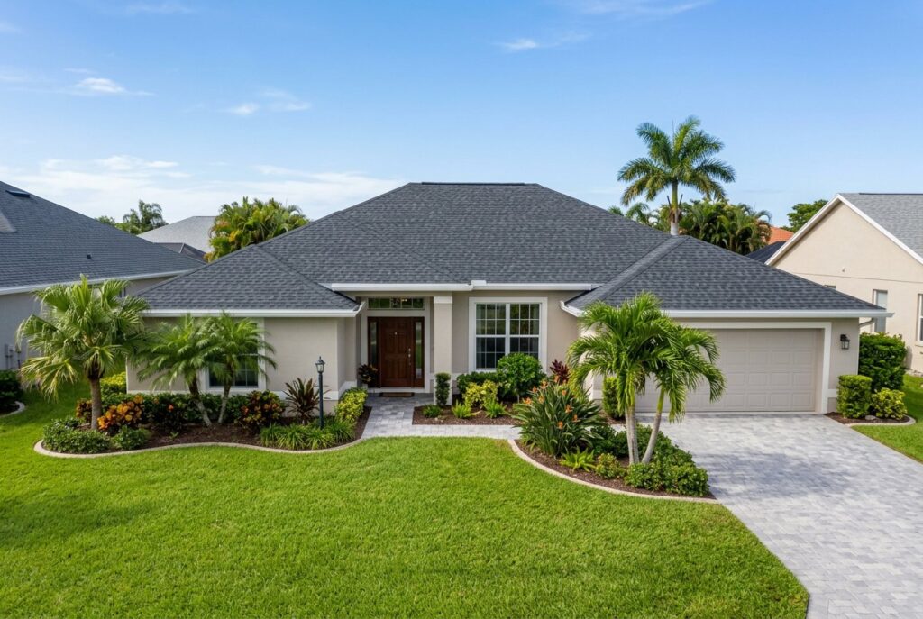 Ranch home with a new shingle roof