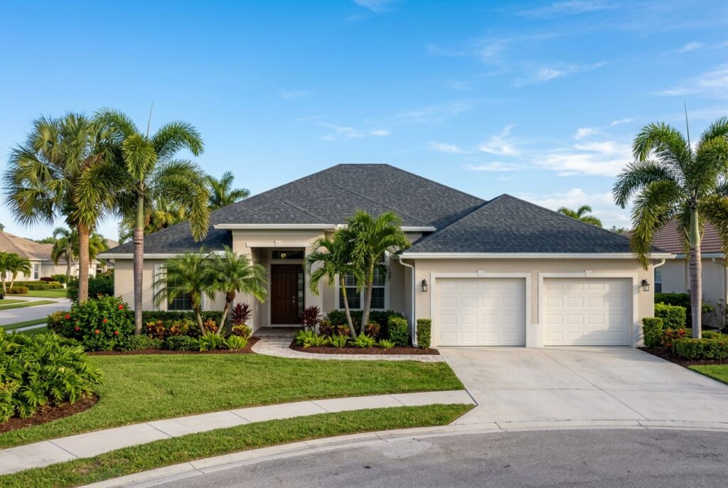 Single-story home with a new shingle roof