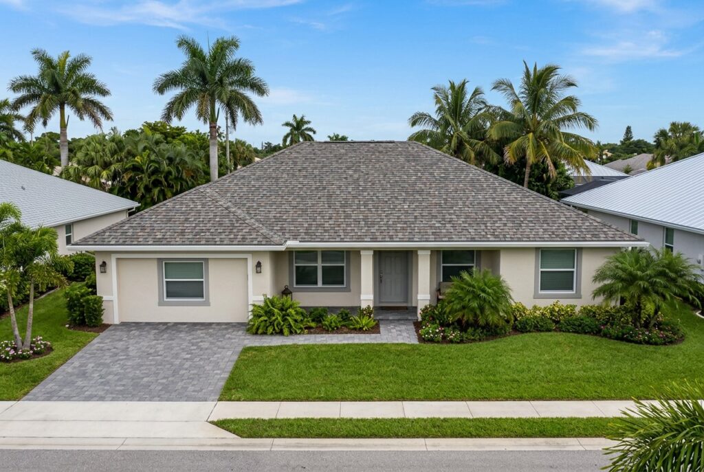 Single-story home with a new shingle roof